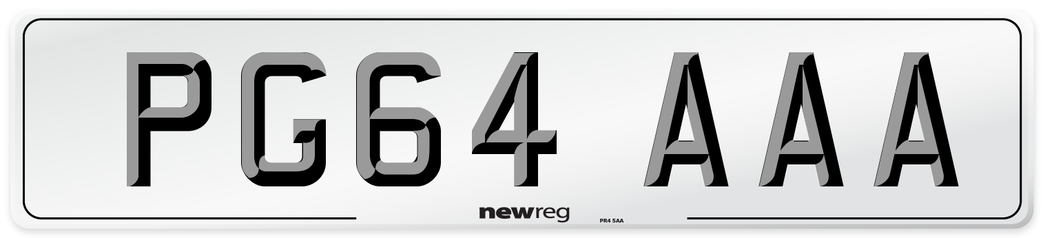 PG64 AAA Number Plate from New Reg